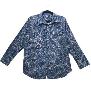 Chaps Button Up Shirt Slate 1X